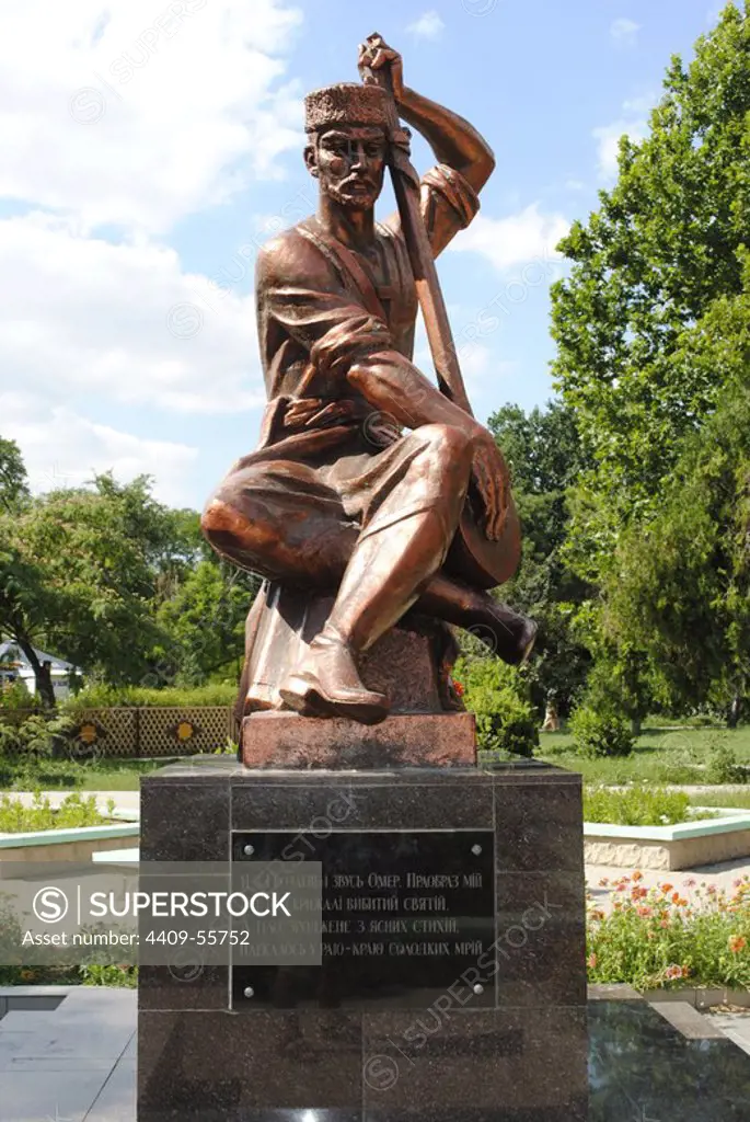 Omer Gezlevi. Crimean Tatar poet. Monument. Yevpatoria. Ukraine.