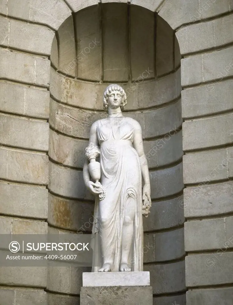 Spain. Catalonia. Barcelona. Statue of the Llotja representing Asia by Francesc Bover (1769-1831). Neo-classicism. Sculptural group called the Four Continents.