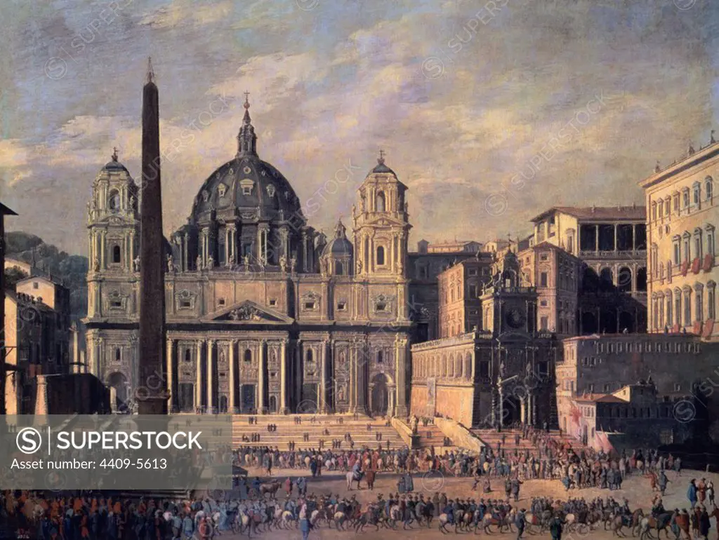 'Saint Peter's Basilica, Rome', ca. 1630, Oil on canvas, 168 cm x 220 cm, P00510. Author: VIVIANO CODAZZI. Location: MUSEO DEL PRADO-PINTURA. MADRID. SPAIN.
