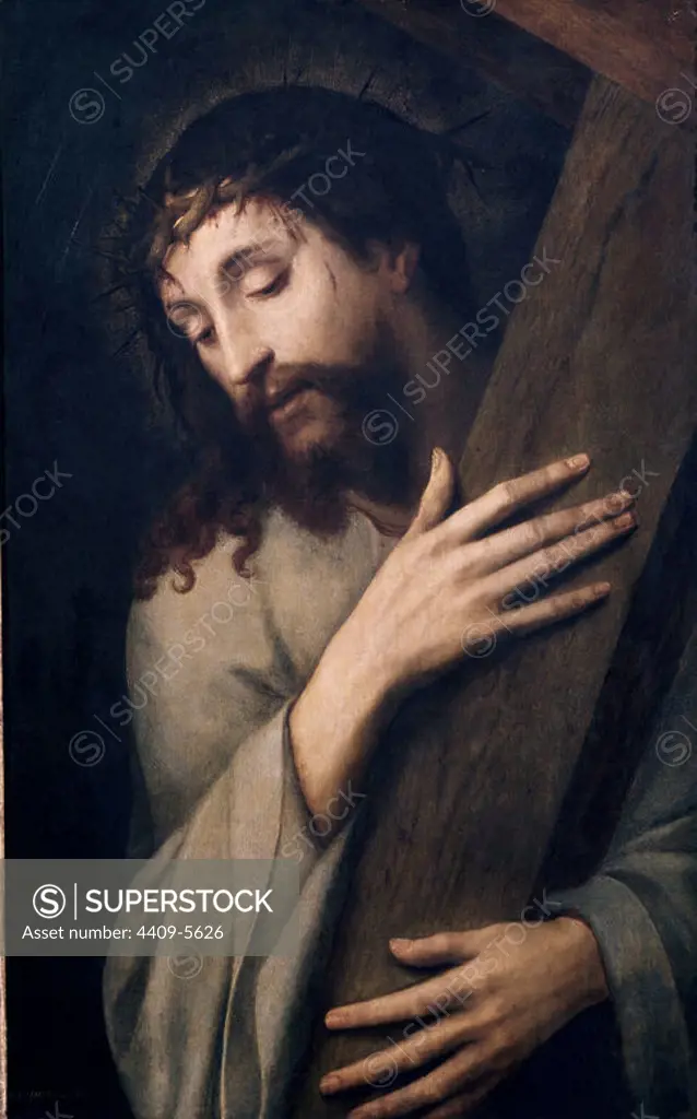 'Jesús con la Cruz a cuestas', ca. 1555, Oil on panel, 81 cm x 50 cm, P02641. Author: MICHIEL COXIE. Location: MUSEO DEL PRADO-PINTURA. MADRID. SPAIN.