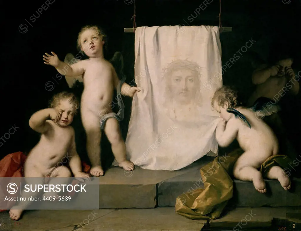 'Holy Face', First half 18th century, Oil on canvas, 121 cm x 156 cm, P00012. Author: JACOPO AMIGONI. Location: MUSEO DEL PRADO-PINTURA. MADRID. SPAIN. JESUS.