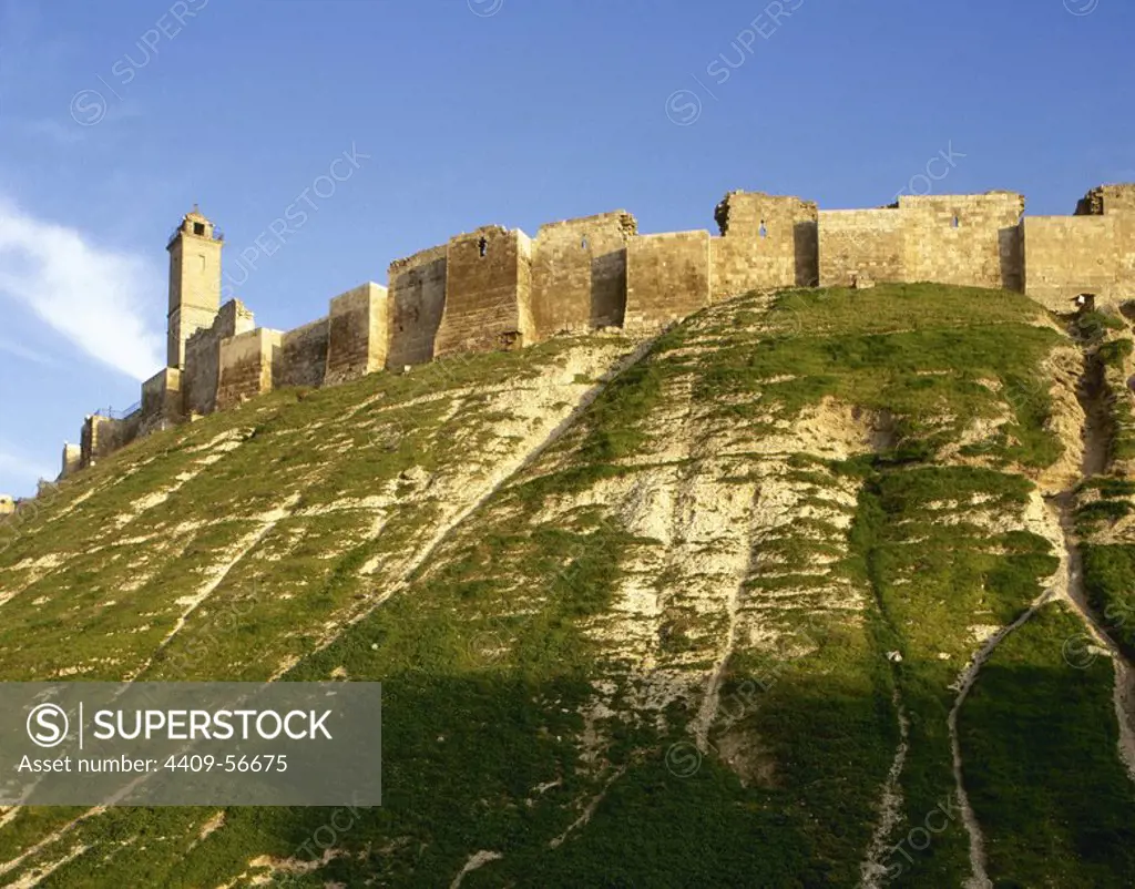 Syria. Citadel of Aleppo. Medieval fortified. Built 3rd millenium BC-12th century AD.