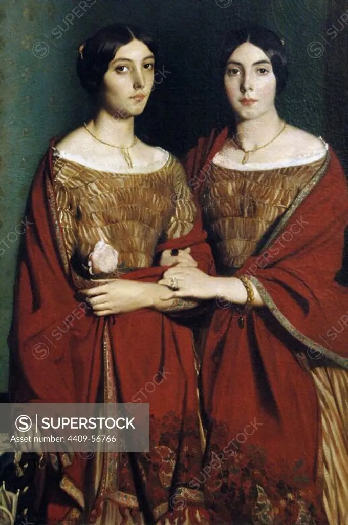 The Two Sister, by French romantic painter Theodore Chasseriau (1819-1856), 1843. Oil on canvas. Museum of Louvre. Paris. France.