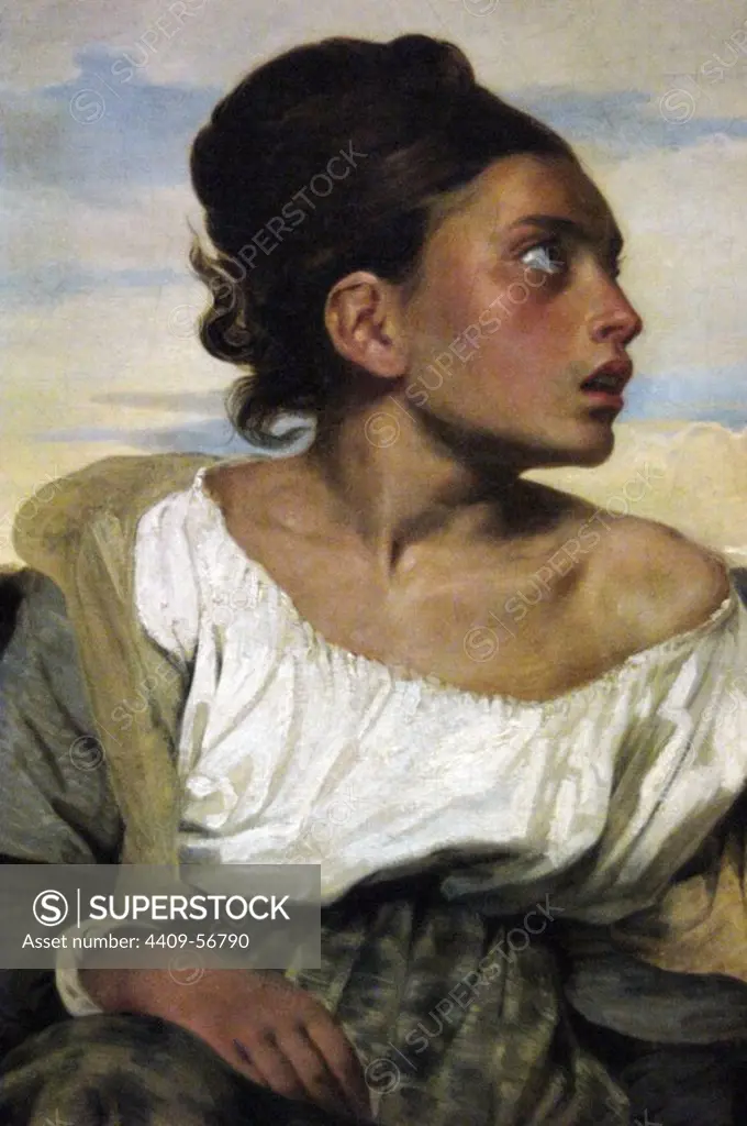 Eugene Delacroix (1798-1863). French Romantic painter. Orphan girl at the cemetery, 1824. Louvre Museum. Paris. France.