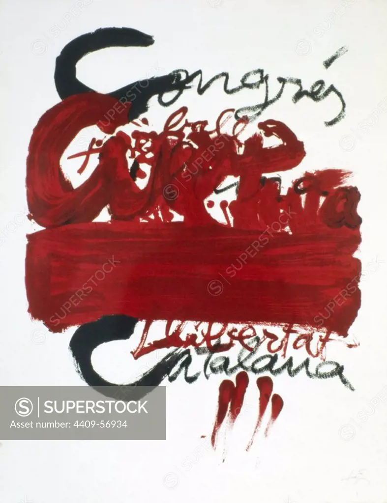 Congress of Catalan culture by Antoni Tàpies. Lithograph.
