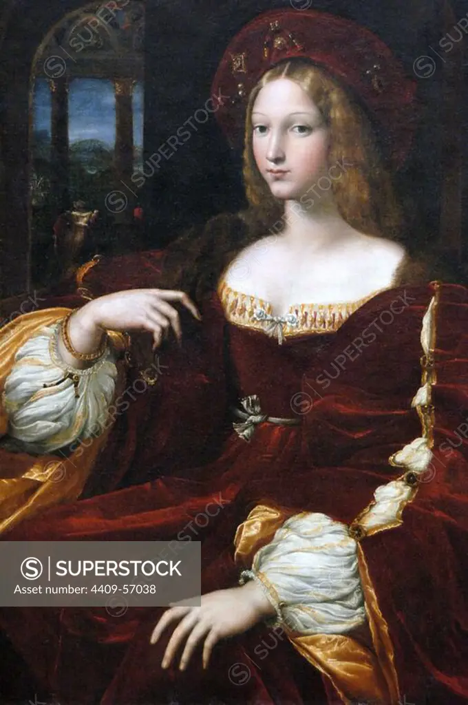Raphael (1483-1520). Italian painter. Renaissance. Portrait of Isabel de Requesens (1500-1577), as vice empress of Naples. Louvre. Paris. France.