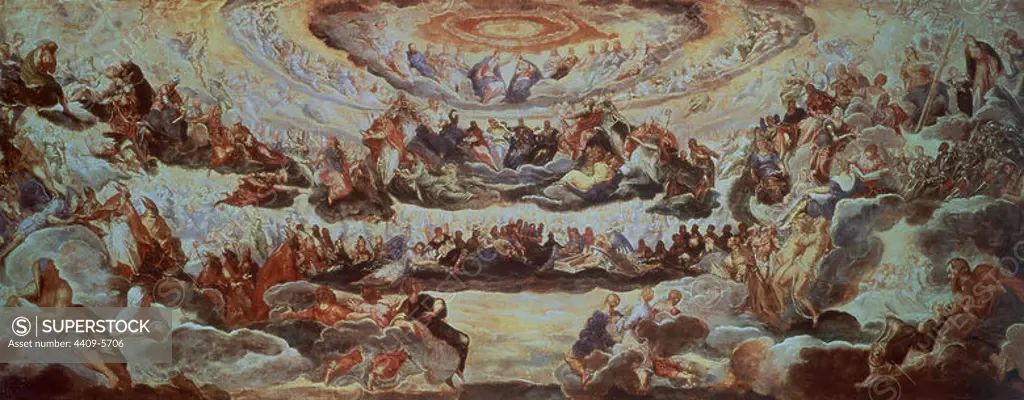 EL PARAISO 1588-90. Author: JACOPO COMIN-JACOBO ROBUSTI-TINTORETTO. Location: LOUVRE MUSEUM-PAINTINGS. France.