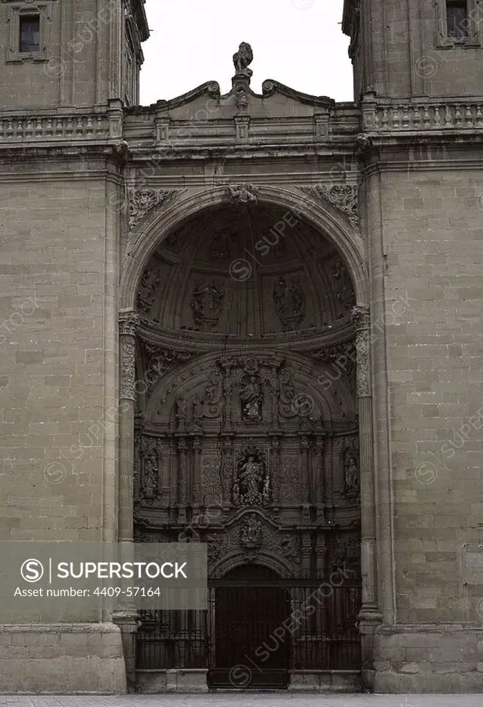 Spain. La Rioja. Logrono. Co-Cathedral of Santa Maria La Redonda. Facade.18th century.