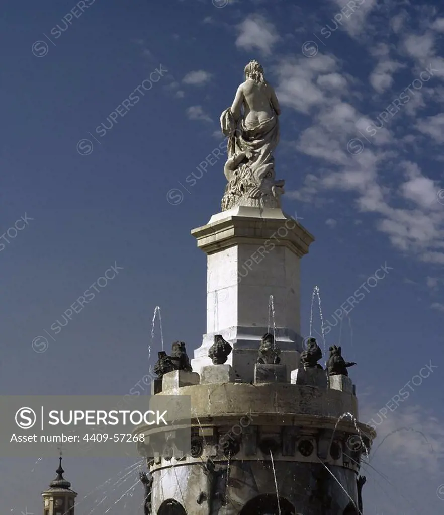 Spain. Madrid. Aranjuez. Fountain of Venus or Mariblanca. Built in 1762 by Juan Reyna. Saint Anthony's Square.