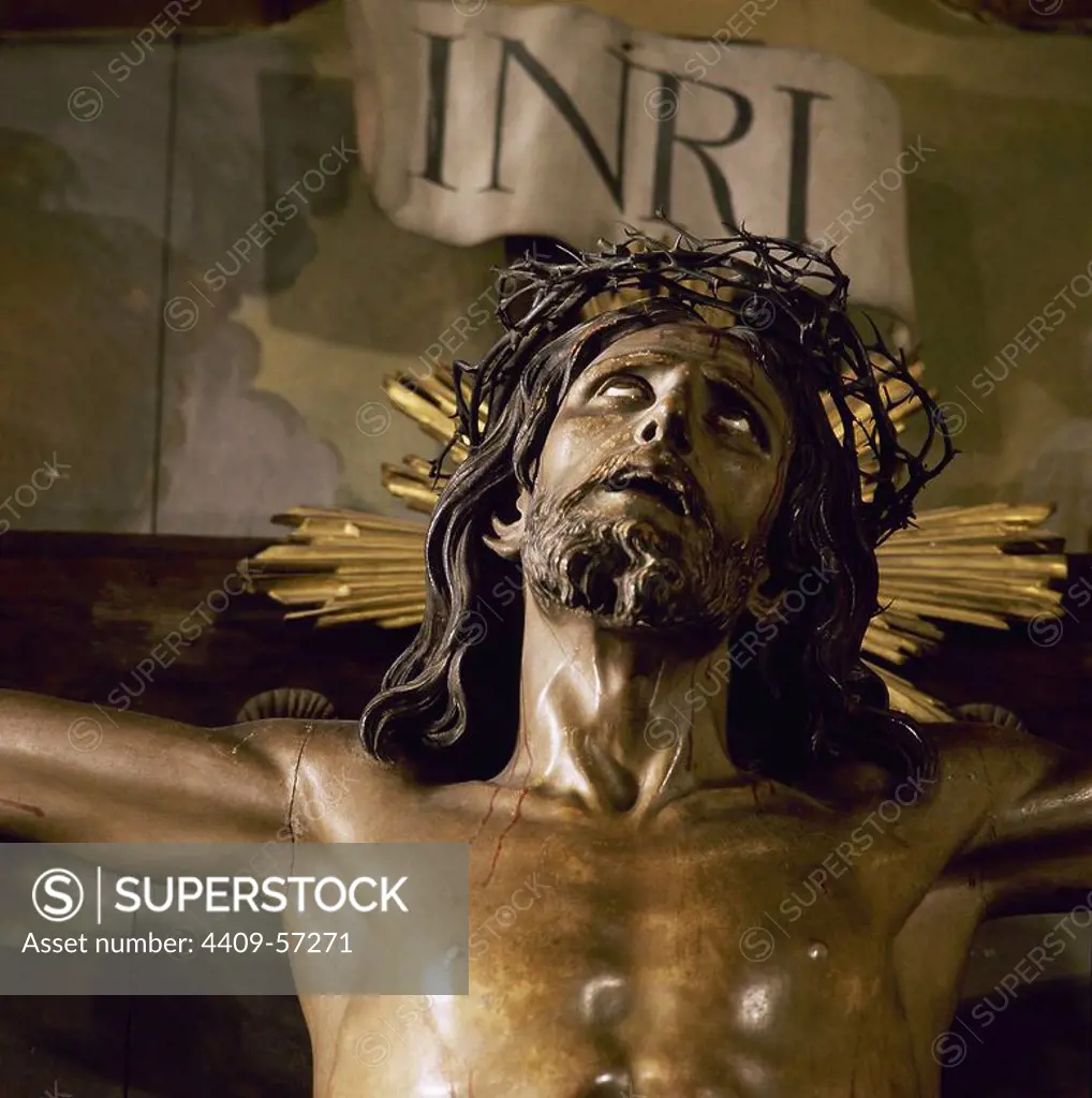 Spain. Cantabria. Limpias. The Christ of Limpias. Church of St. Peter. Unknown origin. 18th Century. Detail.