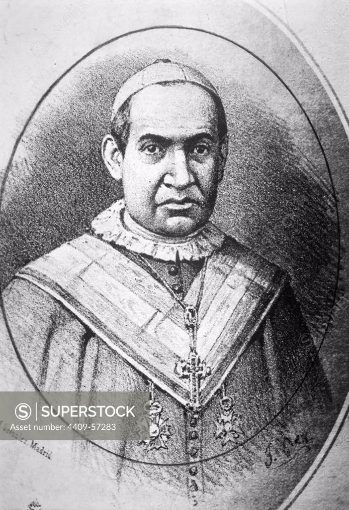San Antonio Mª Claret (1807-1870). Eclesiásticio. Fundador de la orden de los Claretianos en 1849. Canonizado en 1950. Cataluña, España. S.XIX.