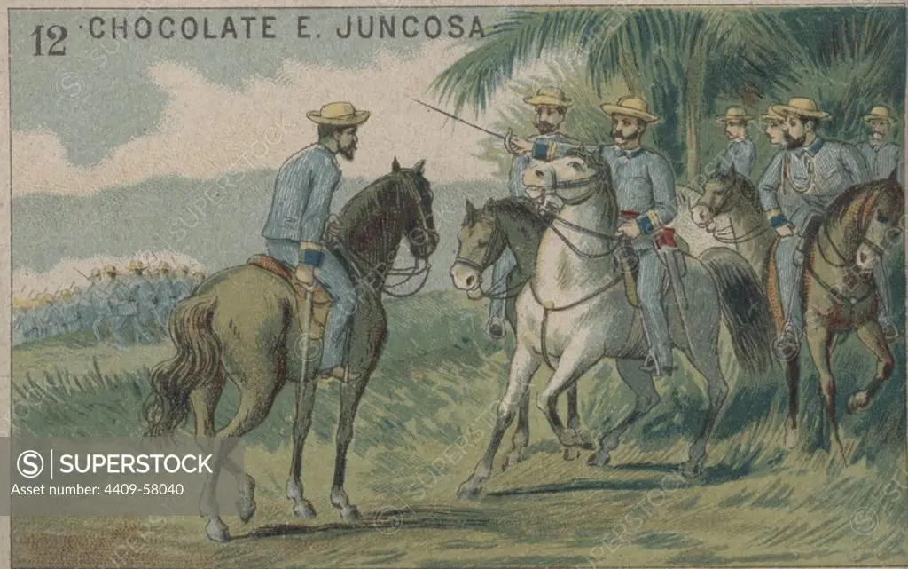 Guerra de Cuba (1896-1898). El general Weyler dirigiendo las operaciones contra Máximo Gómez.