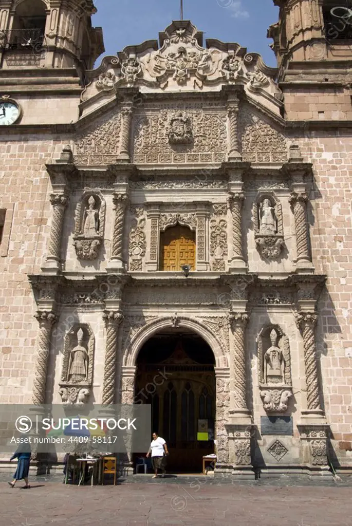Mexico.Aguascalientes.Basilica Cathedral Nuestra Señora de La Asunción.Baroque the eighteenth century.Façade..