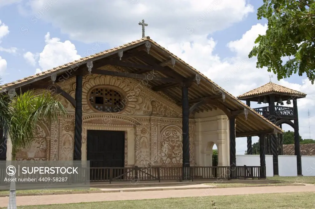 Bolivia. Santa Cruz. Colonial Church of San Rafael (Chiquitania). Old Jesuit Mission(1695). UNESCO World Heritage Site..