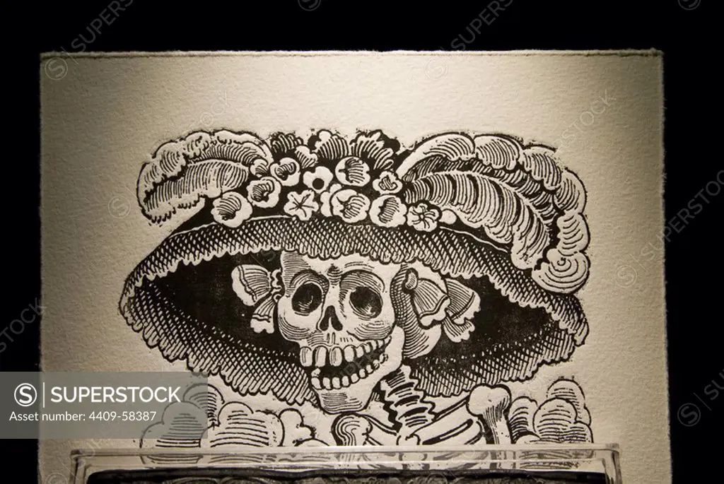 Mexico.Aguascalientes.Engraving of Jose Guadalupe Posada (1852/1913).The Catrina..