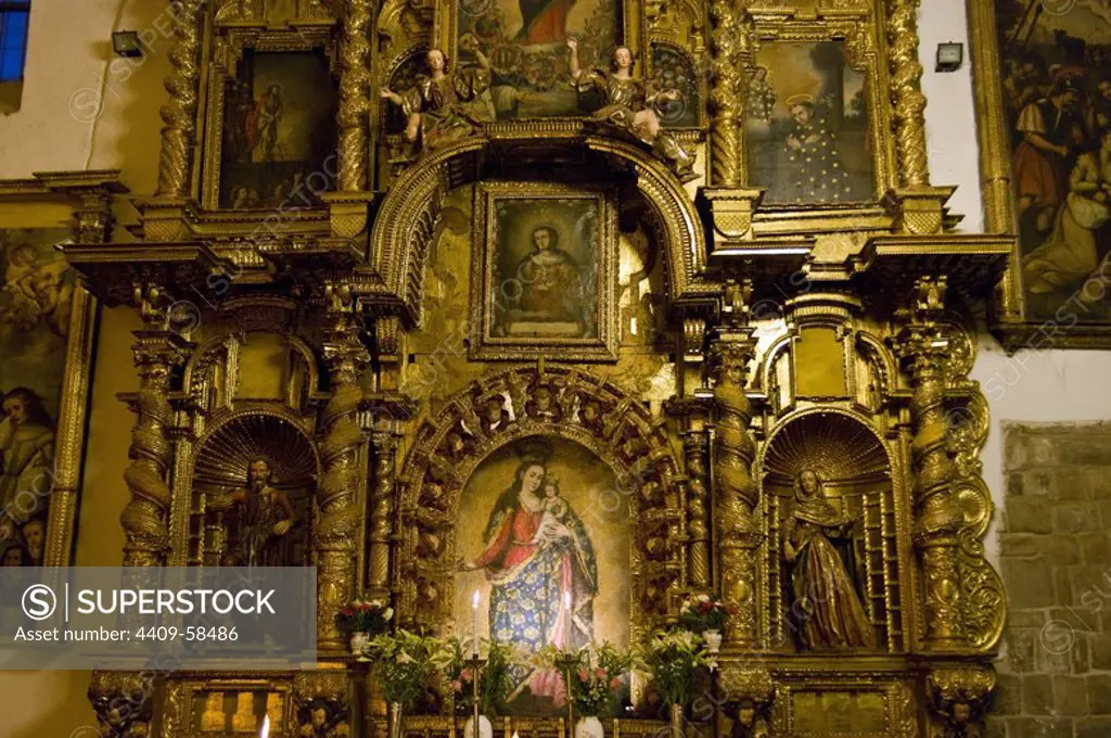 Peru. Cusco city. Church of San Blas. Altar of Our Lady of Good Success.