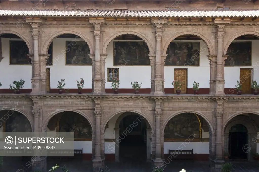 Peru. Cusco city. Convent of La Merced. Cloister..