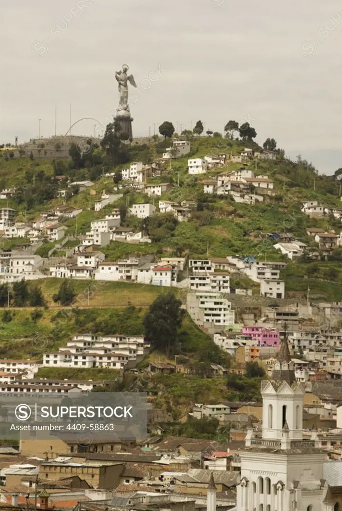 Ecuador.Quito.The Panecillo and The Virgin of Quito.