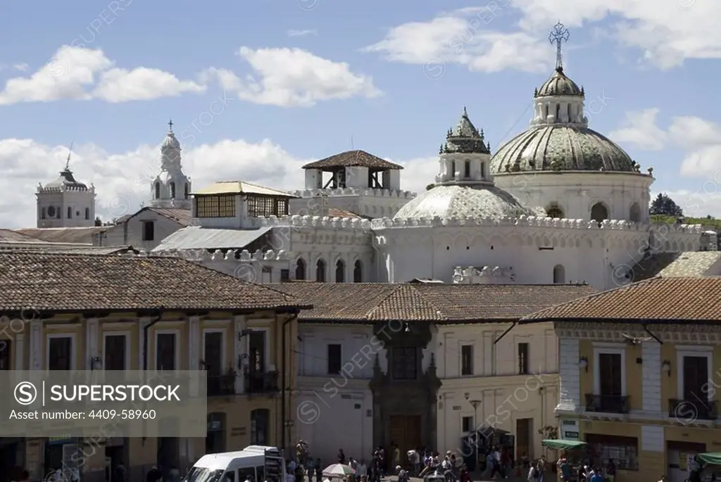 Ecuador.Quito.Historical center.Domes of the Church of the Jesuits (XVII-XVIII centurys)..