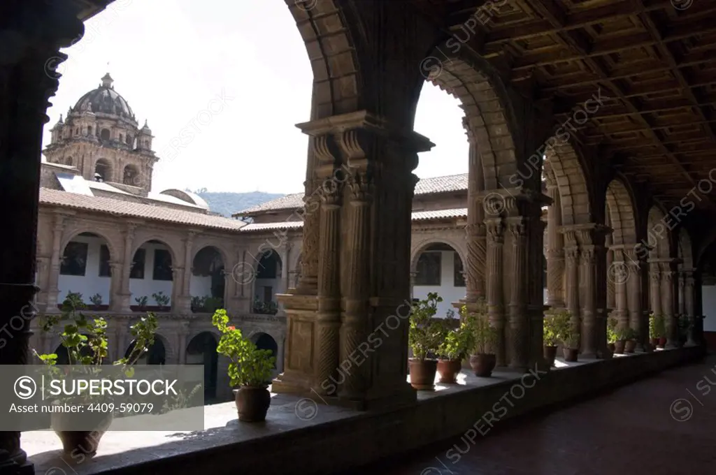 Peru. Cusco city. Convent of La Merced. Cloister..