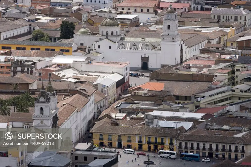 Ecuador. Quito. Historical center. Churchs of San Francisco snd La Merced.