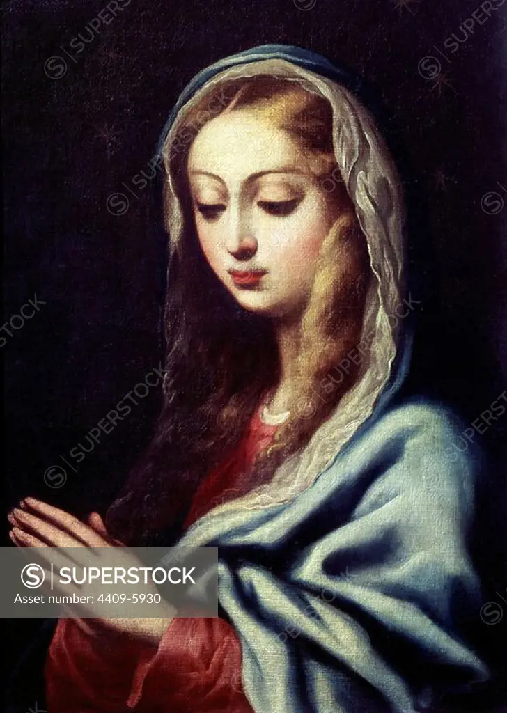 'Virgin Mary', 17th century, Oil on canvas, 67 x 48 cm, P02797. Author: PEDRO ATANASIO BOCANEGRA. Location: MUSEO DEL PRADO-PINTURA. MADRID. SPAIN.