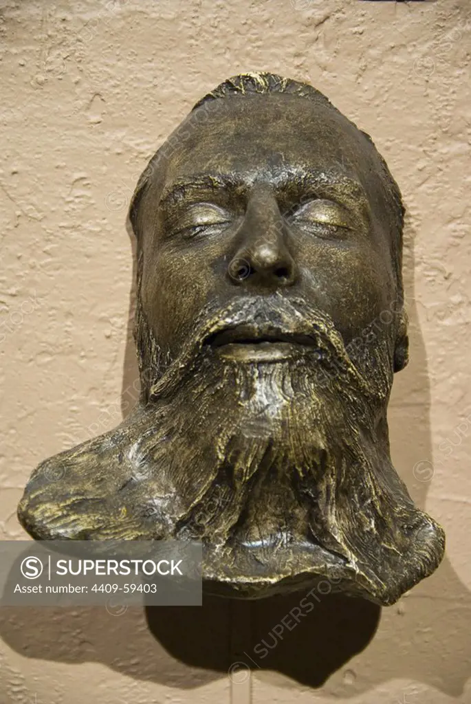 Mexico.Mexico city.National Museum of Interventions.Death mask of Emperor Maximilian I of Mexico(1832/1867).Ruled Mexico from 1864 to 1867..