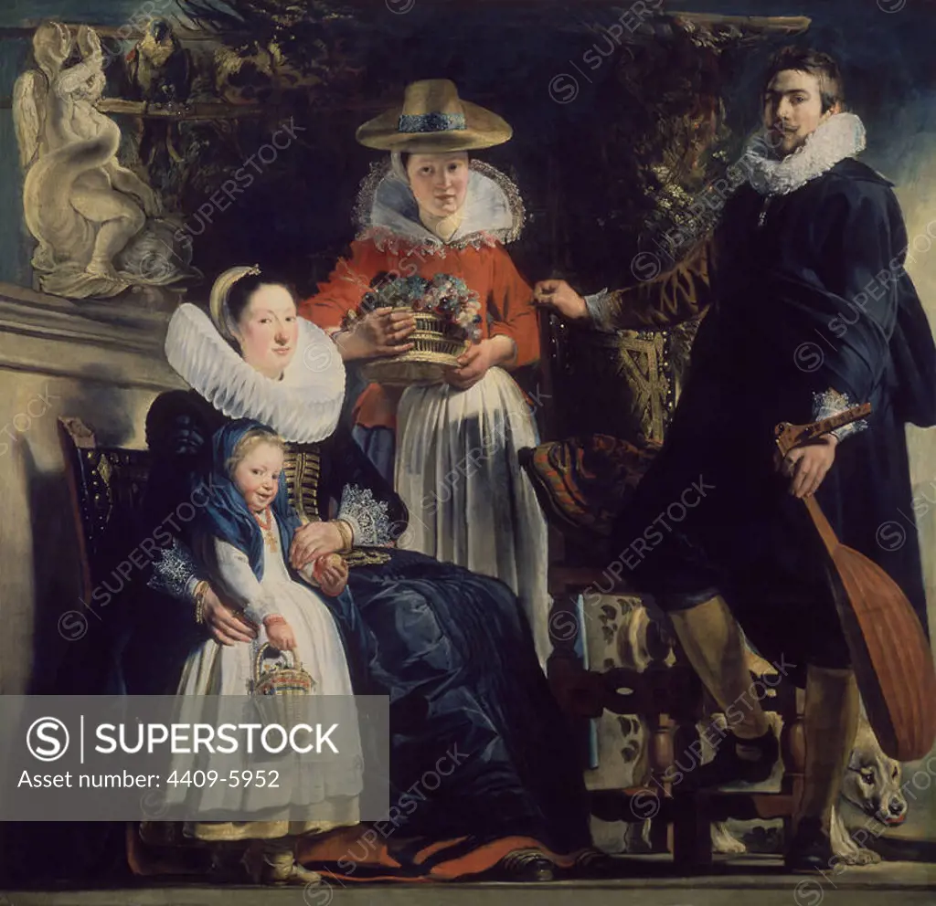 'The Painter's Family', 1621-1622, Oil on canvas, 181 cm x 187 cm, P01549. Author: JACOB JORDAENS (1593-1678). Location: MUSEO DEL PRADO-PINTURA. MADRID. SPAIN.
