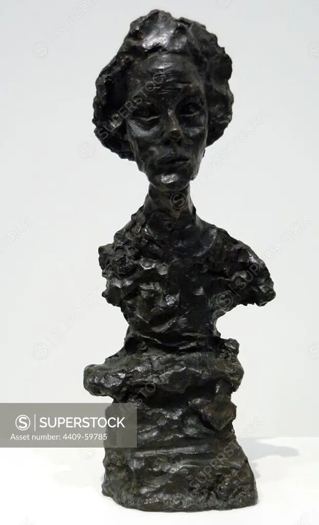 Alberto Giacometti (1901-1966). Swiss sculptor, painter, draughtsman, and printmaker. Annette IV (1962). Bronze sculpture. Tate Modern. London. England. UK.