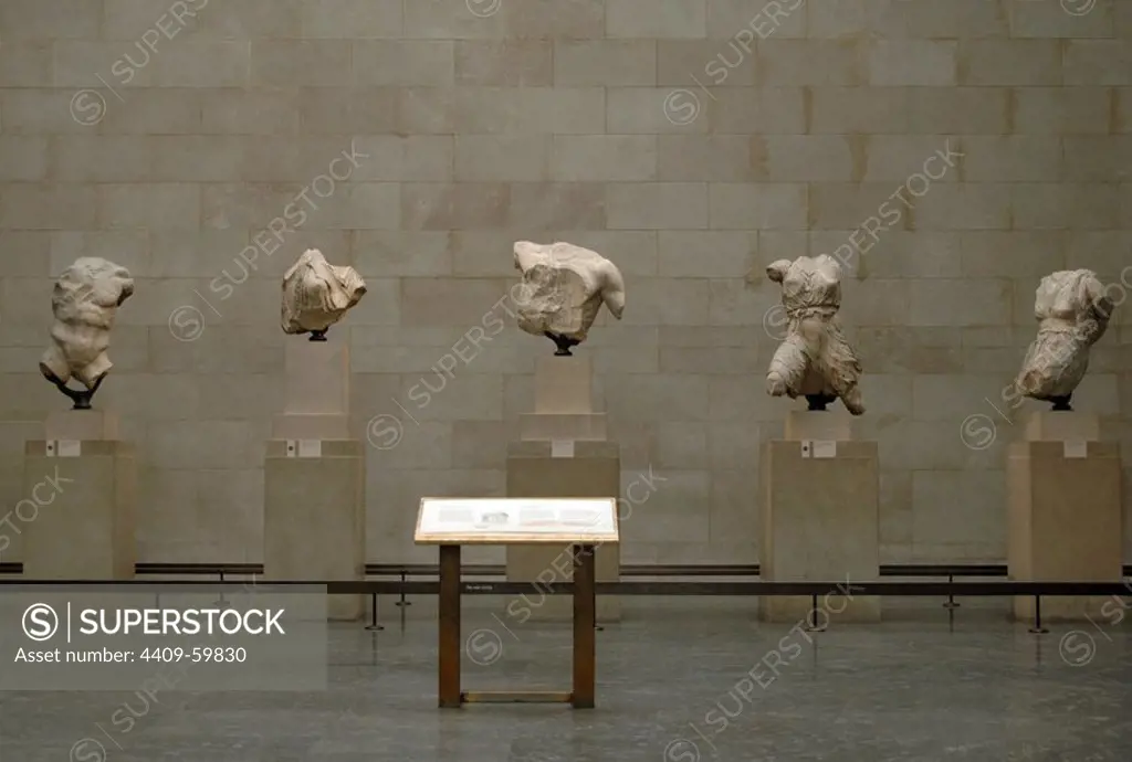 Parthenon. 447-432BC. Greek Classical period. Sculptures from the West Pediment. British Museum. London. England. United Kingdom.