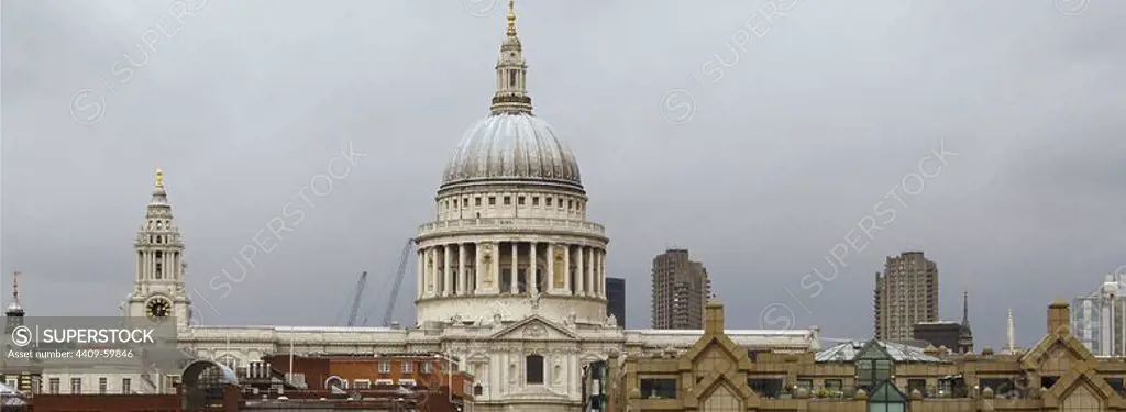 England. London. St. Paul's Cathedral. Anglican cathedral. English Baroque. 1675-1720. United Kingdom.