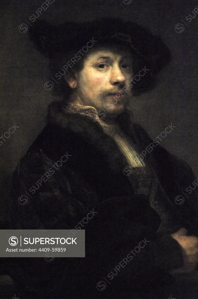 Rembrant (1606-1669). Dutch painter. Selft portrait at age of 34. National Gallery. London. England. United Kingdom.