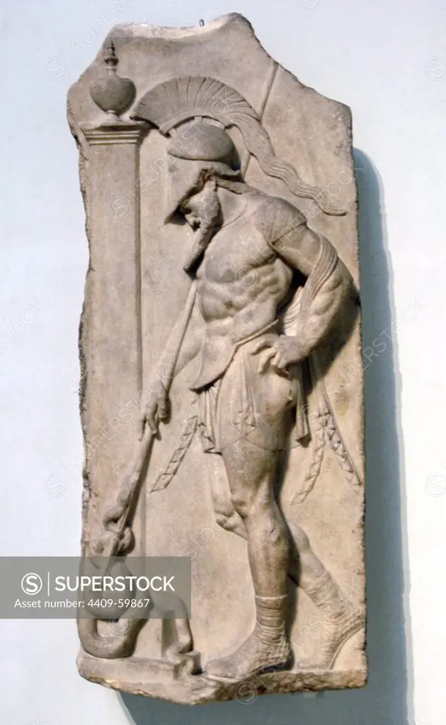 Greek warrior. Hellenistic. 1st century BC. From Rhodes. British Museum. London. England. United Kingdom.