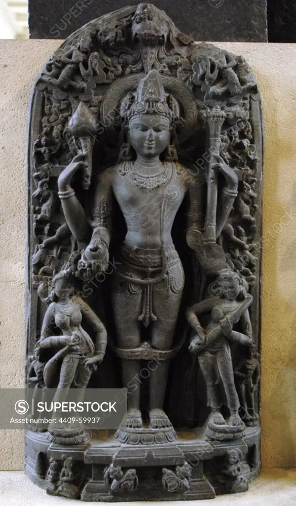 Vishnu. Sculpture. 11th century. Bihar. India. British Museum. London. England.