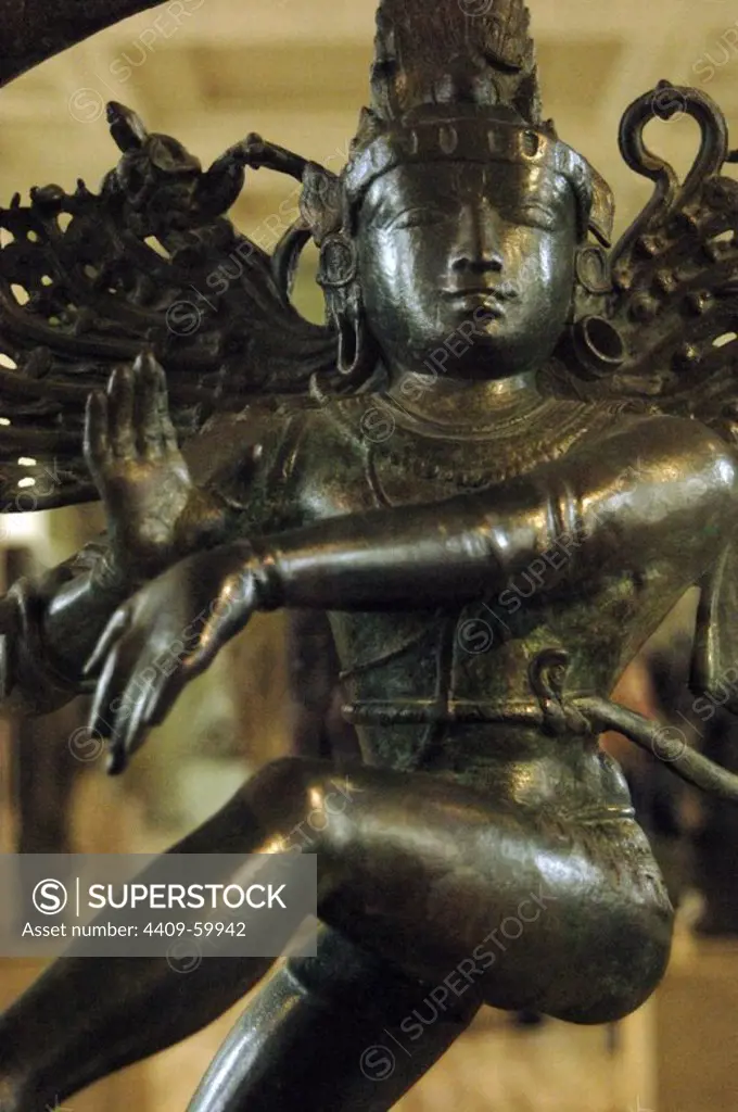 Bronze figure of Nataraja. From Tamil Nadu, southern India. Chola dynasty. Around 1100 AD. British Museum. London. England. United Kingdom.