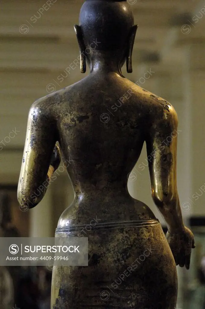 Buddhist goddess, Tara. Bronze statue. 8th century. From Sri Lanka. British Museum. London. Englan. United Kingdom.