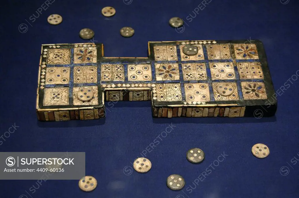 Royal Game of Ur. Early Dynastic III Period. 2600-2400 BC. British Museum. London. England. United Kingdom.