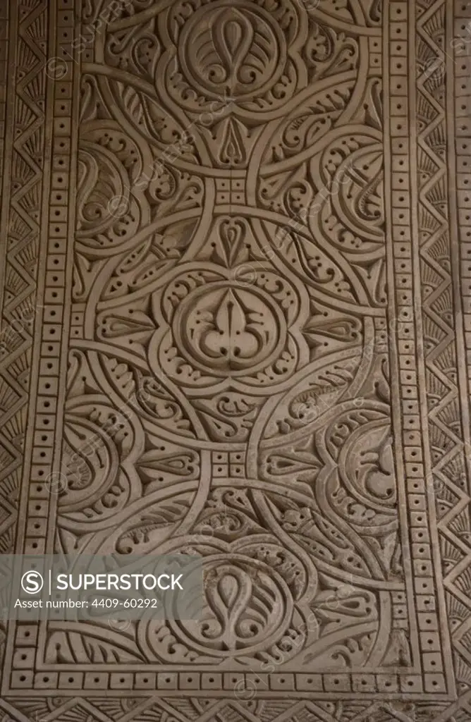 Islamic Art. Mosque of Ibn Tulun (876-879). Abbasid period. Portico. Detail. Decoration. Cairo. Egypt.