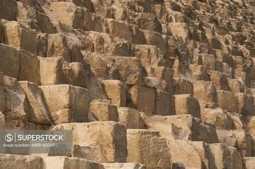 Egypt. Henutsen's pyramid at Giza. Limestone stones. Fourth-dynasty Queen. 26th century B.C. Old Kingdom.