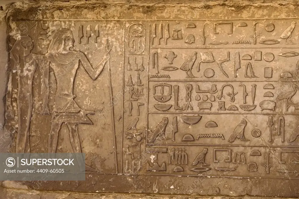 Egypt. Necropolis of Saqqara. Mastaba. Relief. Interior. Old Kingdom.