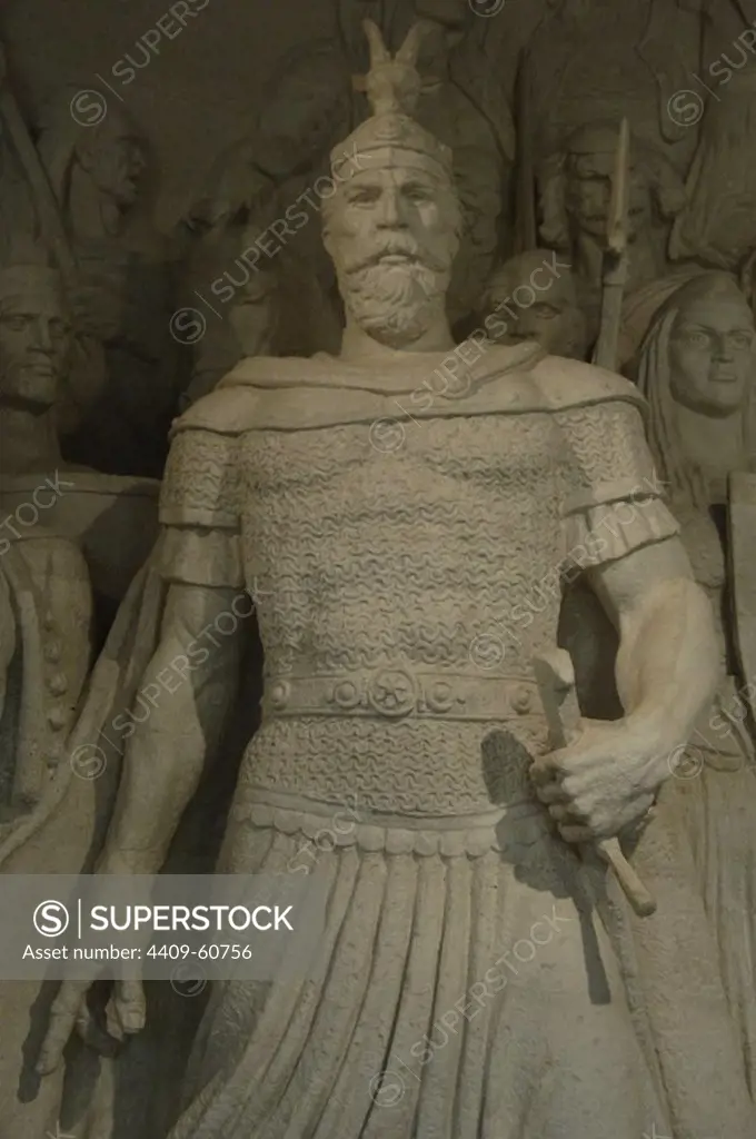George Kastrioti Skanderbeg (1405Ð1468). Albania's most important national hero and a key figure of the Albanian National Awakening. Relief. National Skanderbeg Museum. Kruje. Albania.