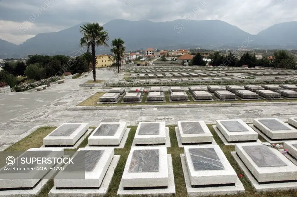 The National Martyrs Cemetery of Albania. Some 900 partisans who died during World War II are buried in the cemetery. Near Tirana. Albania.
