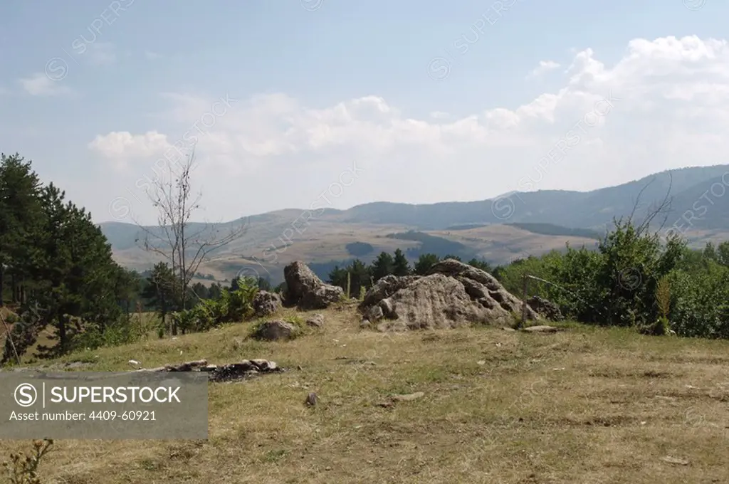Landscape near Moscopole. Republic of Albania.