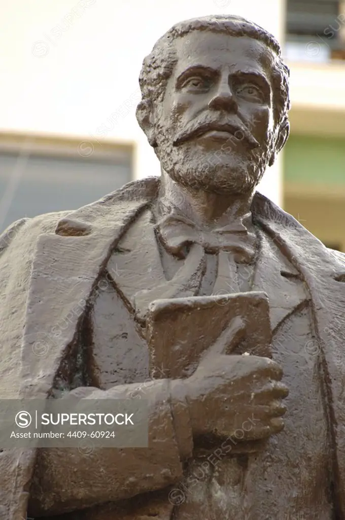 Naim Frasheri (1846-1900). Albanian romantic poet. Statue. Korce. Republic of Albania.