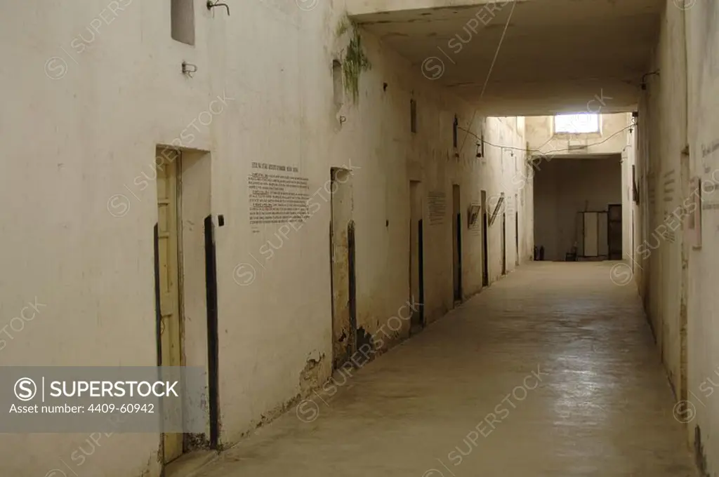 Albania. Gjirokaster. Prison cells in the northern of the Castle. It was converted in prison by King Zog I (1895-1961) and also it was used by the Nazis for political prisoners during the communist regime.