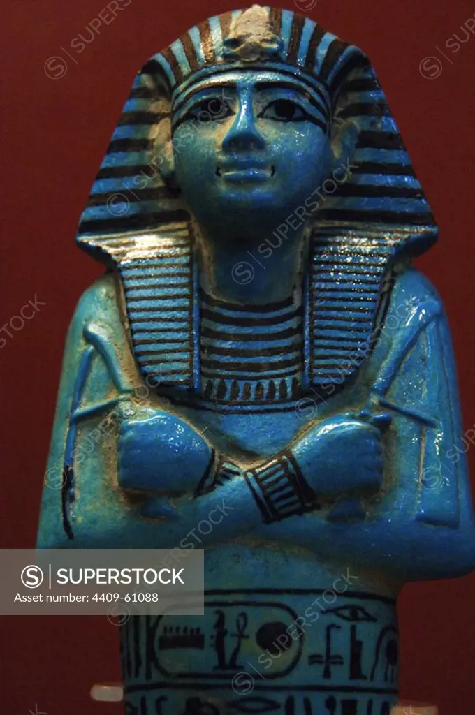 Shabti figure of King Sety I. 19th Dynasty. New Kingdom. Around 1290 BC. Valley of the Kings, Egypt. British Museum. London. United Kingdom.