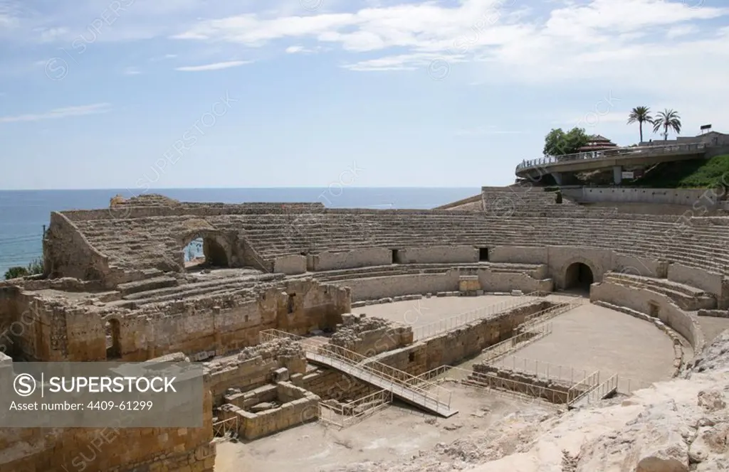 Spain. Catalonia. Tarragona. Roman Amphitheatre. Built in the 2nd century AD.