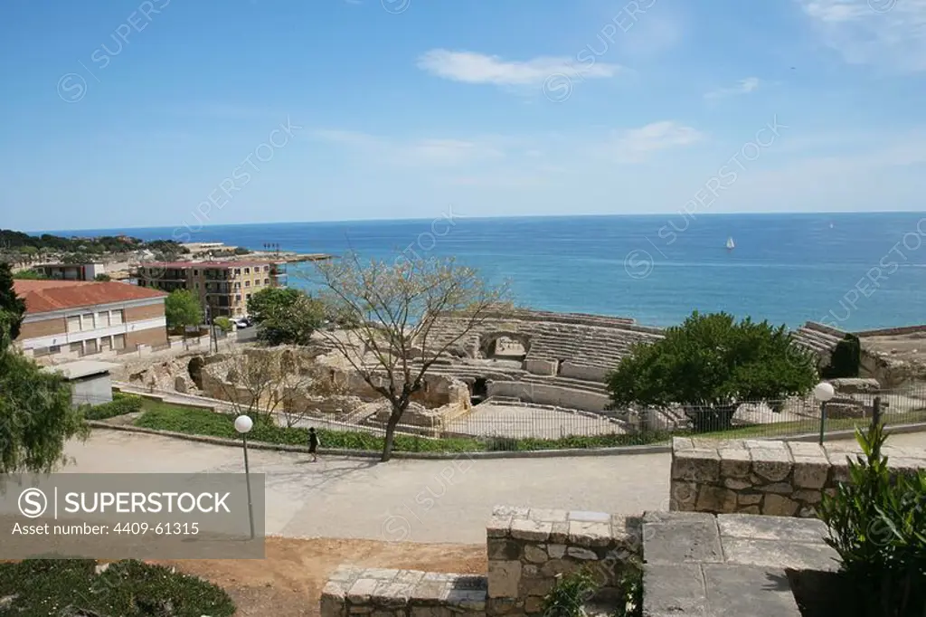 Spain. Catalonia. Tarragona. Roman Amphitheatre. Built in the 2nd century AD.