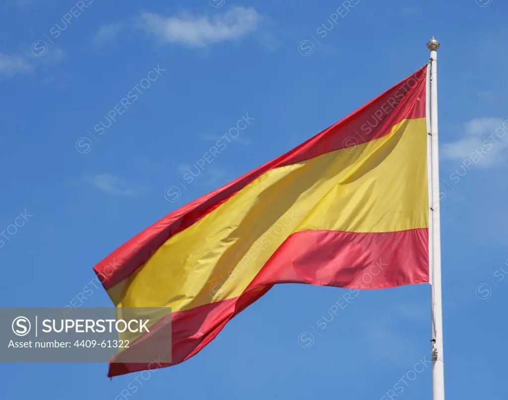 Spanish flag waving.