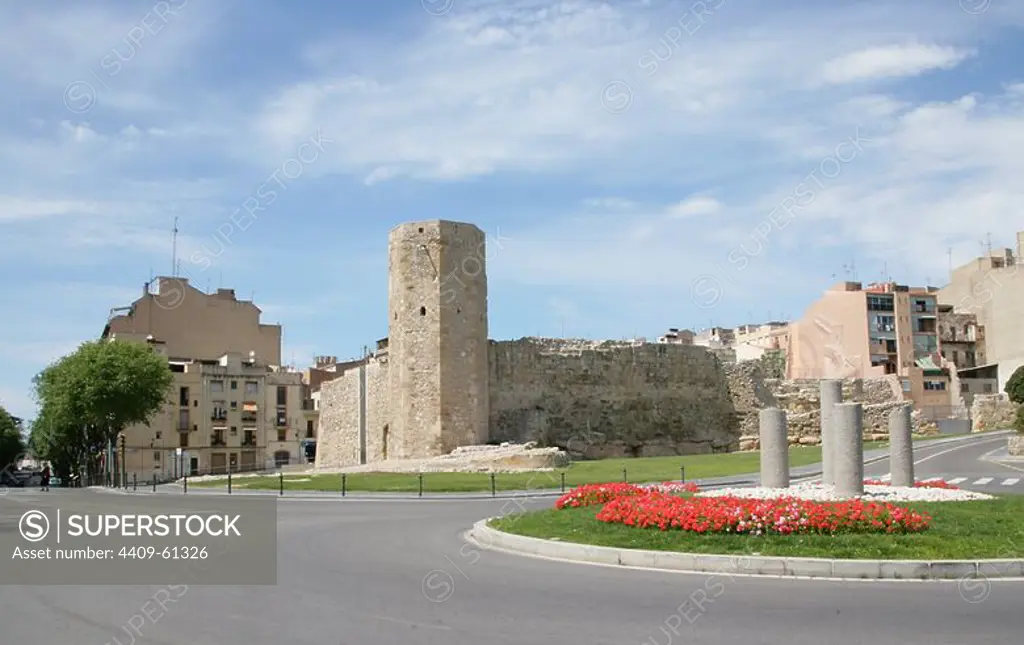 Spain. Catalonia. Tarragona. Tower defense of Medieval Wall (Muralleta or Mur Nou). Octagonal plant. 14th century.